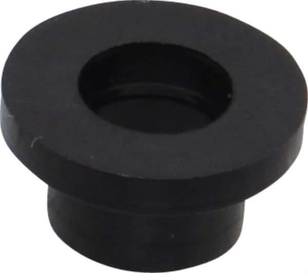 Made in USA - #10 Screw, 9/64" Shoulder Length, Nylon Shoulder Washer - Black, 0.399" Flange Diam, 1/16" Flange Thickness, 0.2" ID, 0.26" OD - Top Tool & Supply