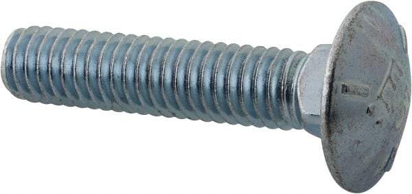 Value Collection - 5/16-18 UNC 1-1/2" Length Under Head, Standard Square Neck, Carriage Bolt - Grade 5 Steel, Zinc Trivalent Chromate Finish - Top Tool & Supply