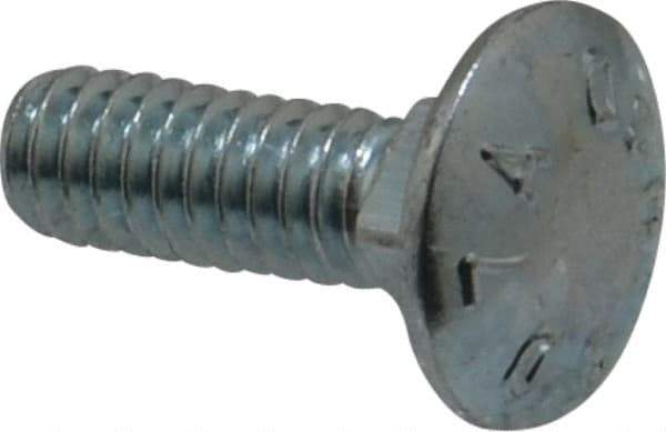 Value Collection - 1/4-20 UNC 3/4" Length Under Head, Standard Square Neck, Carriage Bolt - Grade 2 Steel, Zinc-Plated Finish - Top Tool & Supply