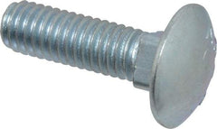 Value Collection - 3/8-16 UNC 1-1/4" Length Under Head, Standard Square Neck, Carriage Bolt - Grade 2 Steel, Zinc-Plated Finish - Top Tool & Supply