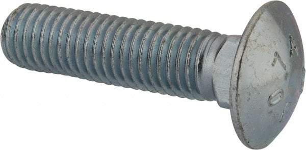 Value Collection - 5/8-11 UNC 2-1/2" Length Under Head, Standard Square Neck, Carriage Bolt - Grade 2 Steel, Zinc-Plated Finish - Top Tool & Supply