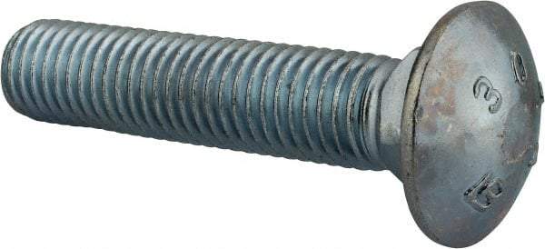 Value Collection - 5/8-11 UNC 3" Length Under Head, Standard Square Neck, Carriage Bolt - Grade 2 Steel, Zinc-Plated Finish - Top Tool & Supply