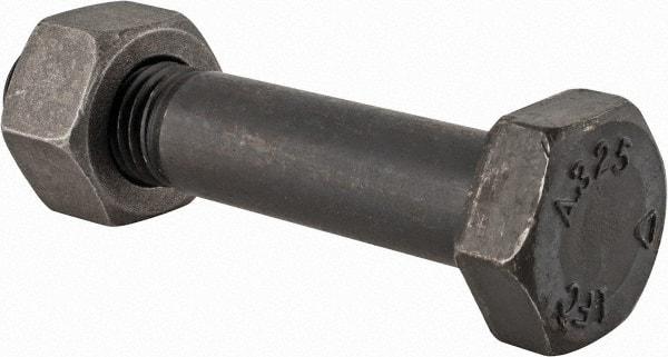 Value Collection - 7/8-9 Thread, 4-1/2" Length Under Head, Steel Hex Head Bolt - Uncoated, UNC Thread, ASTM A325 - Top Tool & Supply