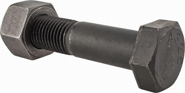 Value Collection - 1-1/4 - 7 Thread, 6" Length Under Head, Steel Hex Head Bolt - Uncoated, UNC Thread, ASTM A325 - Top Tool & Supply