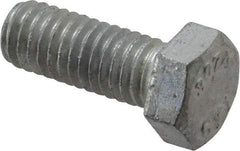 Value Collection - 3/8-16 Thread, 1" Length Under Head, Steel Hex Head Bolt - Hot Dipped Galvanized Coated, 9/16" Hex, UNC Thread, ANSI/ASME B18.2.2 & ASME B18.2.1, Grade 2 - Top Tool & Supply