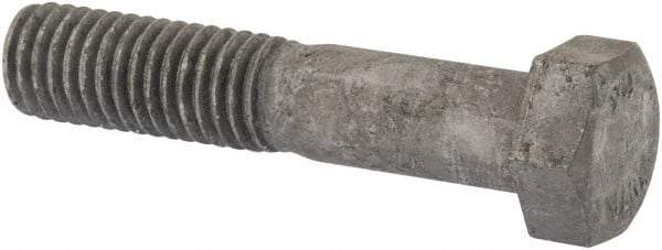 Value Collection - 1/2-13 Thread, 2-1/2" Length Under Head, Steel Hex Head Bolt - Hot Dipped Galvanized Coated, UNC Thread, ASTM A307, Grade 2 - Top Tool & Supply