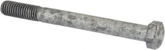 Value Collection - 1/2-13 Thread, 5" Length Under Head, Steel Hex Head Bolt - Hot Dipped Galvanized Coated, 3/4" Hex, UNC Thread, ANSI/ASME B18.2.2 & ASME B18.2.1, Grade 2 - Top Tool & Supply