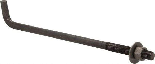 Value Collection - 1-8, 24" OAL Bent Anchor Bolt - Grade 2 Steel - Top Tool & Supply