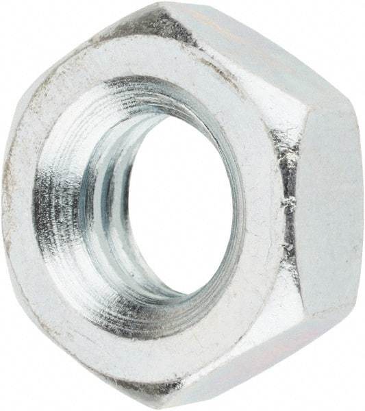 Value Collection - 3/8-16 UNC Steel Right Hand Machine Screw Hex Nut - 5/8" Across Flats, 1/4" High, Zinc Clear Finish - Top Tool & Supply