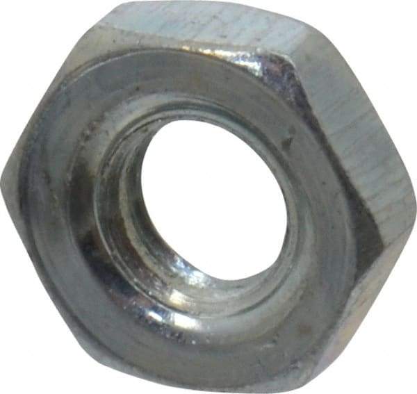 Value Collection - #3-56 UN Steel Right Hand Machine Screw Hex Nut - 3/16" Across Flats, 0.066" High, Zinc-Plated Finish, 2B Class of Fit - Top Tool & Supply