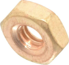 Value Collection - #8-32 UNC Silicon Bronze Right Hand Machine Screw Hex Nut - 11/32" Across Flats, 1/8" High, Uncoated - Top Tool & Supply