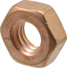 Value Collection - 5/16-18 UNC Silicon Bronze Right Hand Machine Screw Hex Nut - 9/16" Across Flats, 7/32" High, Uncoated - Top Tool & Supply