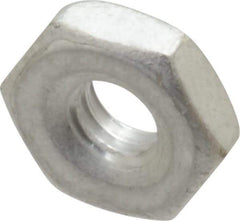 Value Collection - #8-32 UNC Aluminum Right Hand Machine Screw Hex Nut - 11/32" Across Flats, 1/8" High, Uncoated - Top Tool & Supply