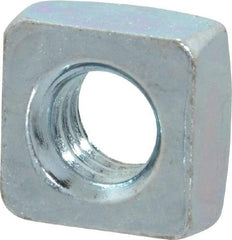 Value Collection - 3/8-16 Steel Square Nut - Zinc Plated, 5/8" Square Width x 21/64" Overall Height - Top Tool & Supply