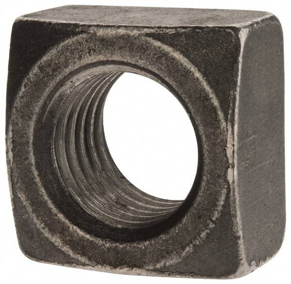 Value Collection - 1-8 Steel Square Nut - Uncoated, 1-1/2" Square Width x 7/8" Overall Height - Top Tool & Supply