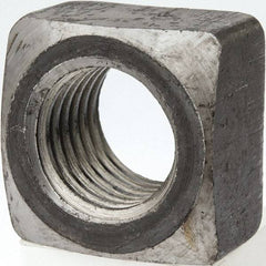 Value Collection - 1-1/8-7 Steel Square Nut - Uncoated, 1-11/16" Square Width x 1" Overall Height - Top Tool & Supply