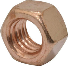 Value Collection - 3/8-16 UNC Silicon Bronze Right Hand Hex Nut - 9/16" Across Flats, 21/64" High, Uncoated - Top Tool & Supply