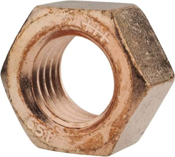 Value Collection - 3/4-10 UN Silicon Bronze Right Hand Hex Nut - 1-1/8" Across Flats, 41/64" High, Uncoated - Top Tool & Supply