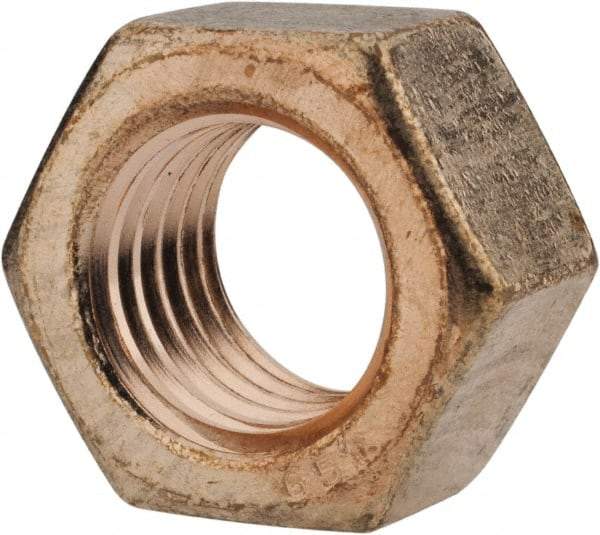 Value Collection - 7/8-9 UN Silicon Bronze Right Hand Hex Nut - 1-5/16" Across Flats, 3/4" High, Uncoated - Top Tool & Supply