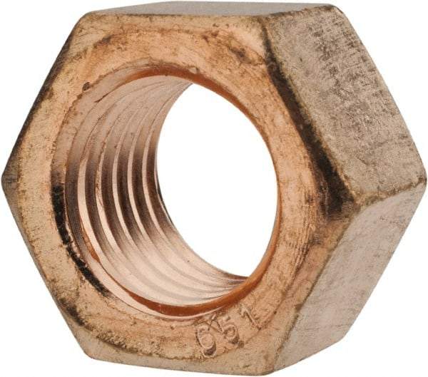 Value Collection - 1-8 UN Silicon Bronze Right Hand Hex Nut - 1-1/2" Across Flats, 55/64" High, Uncoated - Top Tool & Supply