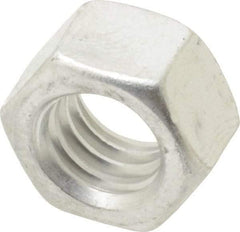 Value Collection - 3/8-16 UN Aluminum Right Hand Hex Nut - 9/16" Across Flats, 21/64" High, Uncoated - Top Tool & Supply