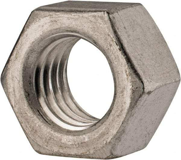 Value Collection - 1/2-13 UN Aluminum Right Hand Hex Nut - 3/4" Across Flats, 7/16" High, Uncoated - Top Tool & Supply