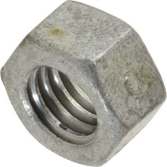 Value Collection - 3/8-16 UNC Steel Right Hand Hex Nut - 9/16" Across Flats, 21/64" High, Hot Dipped Galvanized Finish - Top Tool & Supply