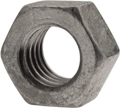 Value Collection - 7/16-14 UNC Steel Right Hand Hex Nut - 11/16" Across Flats, 3/8" High, Hot Dipped Galvanized Finish - Top Tool & Supply