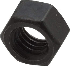 Value Collection - 3/8-16 UNC Steel Right Hand Hex Nut - 9/16" Across Flats, 21/64" High, Black Oxide Finish - Top Tool & Supply