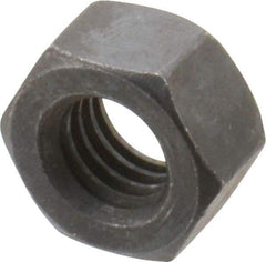 Value Collection - 7/16-14 UNC Steel Right Hand Hex Nut - 11/16" Across Flats, 3/8" High, Black Oxide Finish - Top Tool & Supply