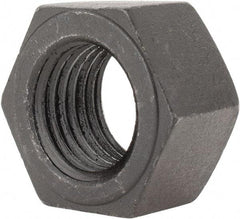 Value Collection - 1-1/2 - 6 UNC Steel Right Hand Hex Nut - 2-1/4" Across Flats, 1-9/32" High, Black Oxide Finish - Top Tool & Supply