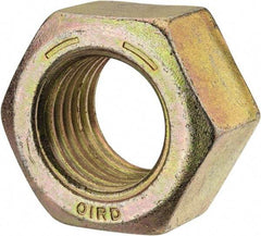 Value Collection - 1-3/8 - 6 UNC Steel Right Hand Hex Nut - 2-1/16" Across Flats, 1-11/64" High, Zinc Yellow Dichromate Finish - Top Tool & Supply