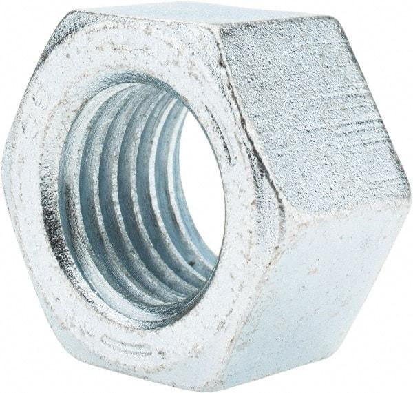 Value Collection - 1-1/4 - 7 UNC Steel Right Hand Hex Nut - 1-7/8" Across Flats, 1-1/16" High, Zinc-Plated Finish - Top Tool & Supply