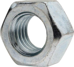 Value Collection - 9/16-12 UN Steel Right Hand Hex Nut - 7/8" Across Flats, 31/64" High, Zinc-Plated Finish - Top Tool & Supply