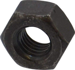 Value Collection - 1/4-28 UNF Steel Right Hand Hex Nut - 7/16" Across Flats, 7/32" High, Black Oxide Finish - Top Tool & Supply