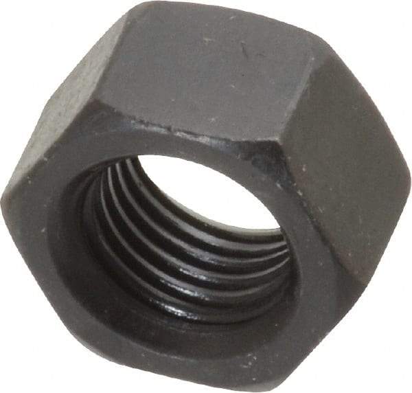 Value Collection - 3/8-24 UNF Steel Right Hand Hex Nut - 9/16" Across Flats, 21/64" High, Black Oxide Finish - Top Tool & Supply