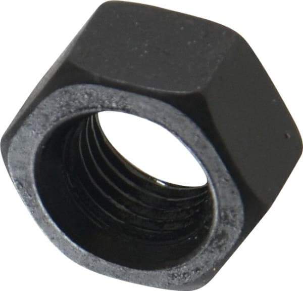 Value Collection - 7/16-20 UNF Steel Right Hand Hex Nut - 11/16" Across Flats, 3/8" High, Black Oxide Finish - Top Tool & Supply