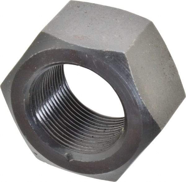 Value Collection - 1-1/2 - 12 UNF Steel Right Hand Hex Nut - 2-1/4" Across Flats, 1-9/32" High, Uncoated - Top Tool & Supply