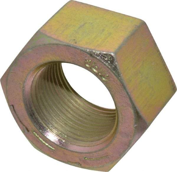 Value Collection - 1-1/4 - 12 UNF Steel Right Hand Hex Nut - 1-7/8" Across Flats, 1-1/16" High, Zinc Yellow Dichromate Finish - Top Tool & Supply