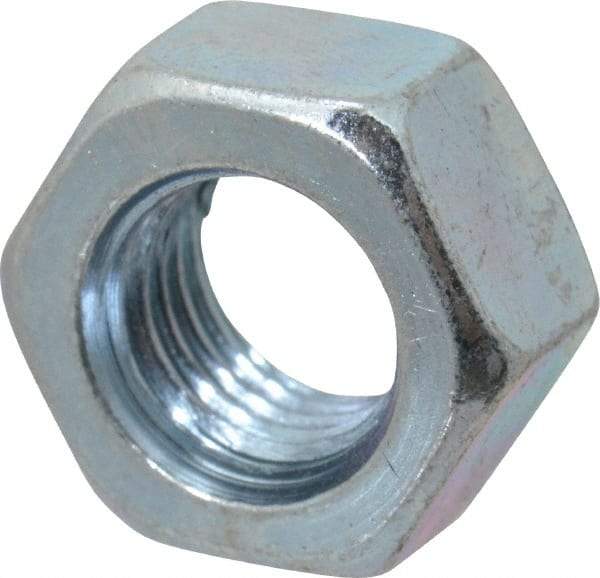 Value Collection - 5/16-24 UNF Steel Right Hand Hex Nut - 1/2" Across Flats, 17/64" High, Zinc-Plated Finish - Top Tool & Supply