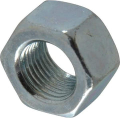 Value Collection - 1/2-20 UN Steel Right Hand Hex Nut - 3/4" Across Flats, 7/16" High, Zinc-Plated Finish - Top Tool & Supply