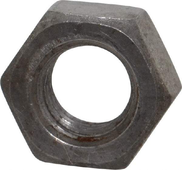 Value Collection - 7/16-14 UNC Steel Right Hand Hex Nut - 11/16" Across Flats, 3/8" High, Uncoated - Top Tool & Supply