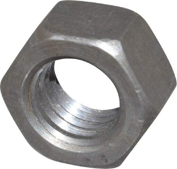 Value Collection - 1/2-13 UNC Steel Right Hand Hex Nut - 3/4" Across Flats, 7/16" High, Uncoated - Top Tool & Supply