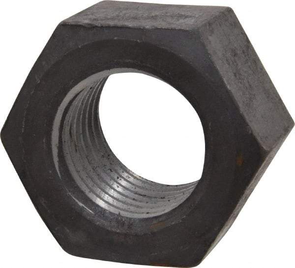 Value Collection - 1-1/2 - 6 UN Steel Right Hand Hex Nut - 2-1/4" Across Flats, 1-9/32" High, Uncoated - Top Tool & Supply