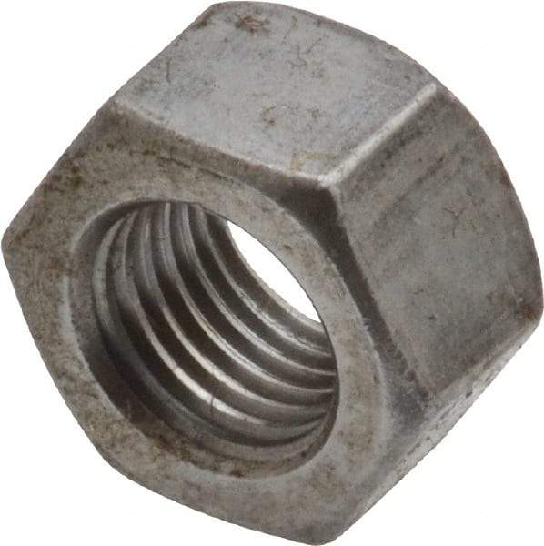 Value Collection - 3/8-24 UNF Steel Right Hand Hex Nut - 9/16" Across Flats, 0.3281" High, Uncoated - Top Tool & Supply