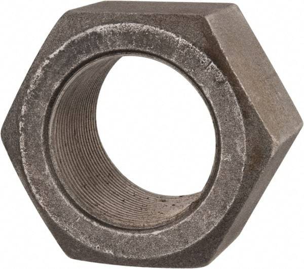 Value Collection - 2-12 UN Steel Right Hand Hex Nut - 3" Across Flats, 1-23/32" High, Uncoated - Top Tool & Supply