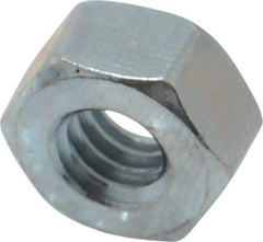 Value Collection - 1/4-20 UNC Steel Left Hand Hex Nut - 7/16" Across Flats, 7/32" High, Uncoated - Top Tool & Supply