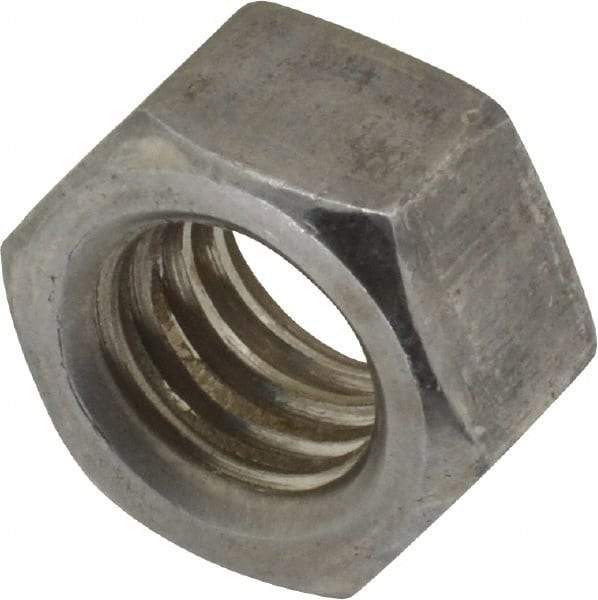 Value Collection - 3/8-16 UNC Steel Left Hand Hex Nut - 9/16" Across Flats, 21/64" High, Uncoated - Top Tool & Supply