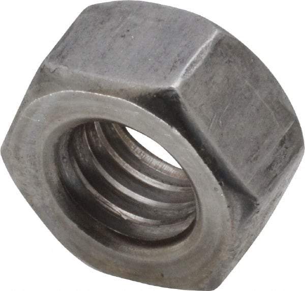 Value Collection - 7/16-14 UNC Steel Left Hand Hex Nut - 11/16" Across Flats, 3/8" High, Uncoated - Top Tool & Supply