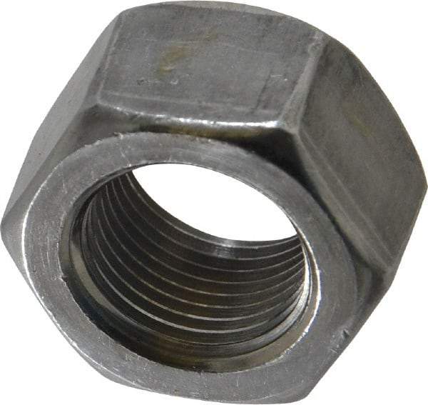 Value Collection - 7/8-14 UNF Steel Left Hand Hex Nut - 1-5/16" Across Flats, 3/4" High, Uncoated - Top Tool & Supply